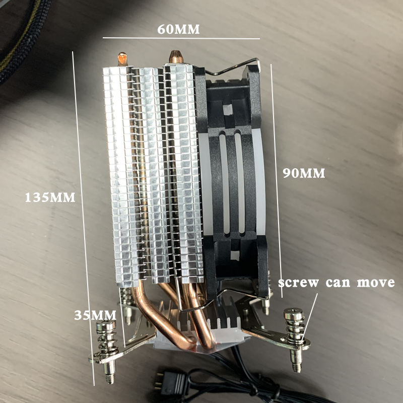 2 Heat Pipes ARGB CPU Cooler T - đánh giá và giá Air Cooler Cpu