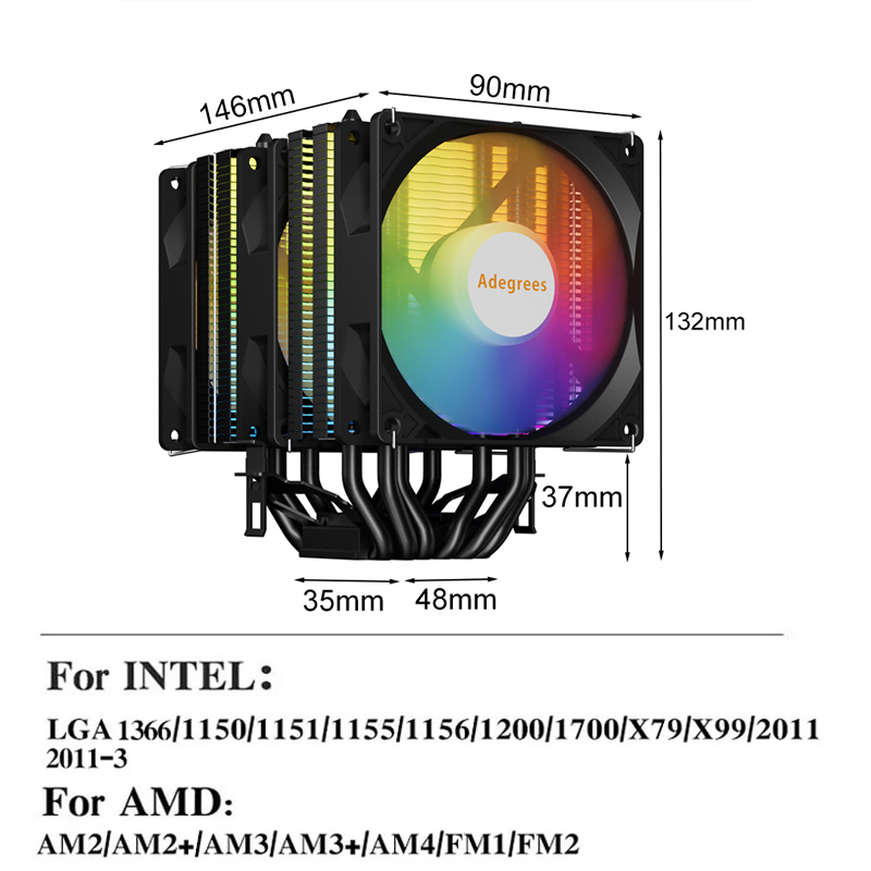 CPU Air Cooler AM4 6 Heat Pipe - đánh giá và giá Air Cooler Cpu